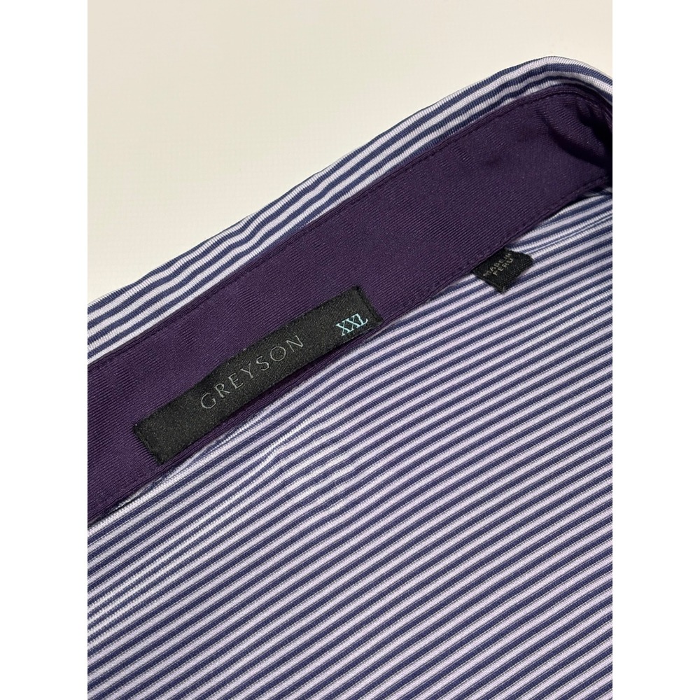 Greyson Mens XXL Golf Polo Shirt Bundle of 2 Purple Stripe Abstract Print 2pk‎ - Picture 11 of 16